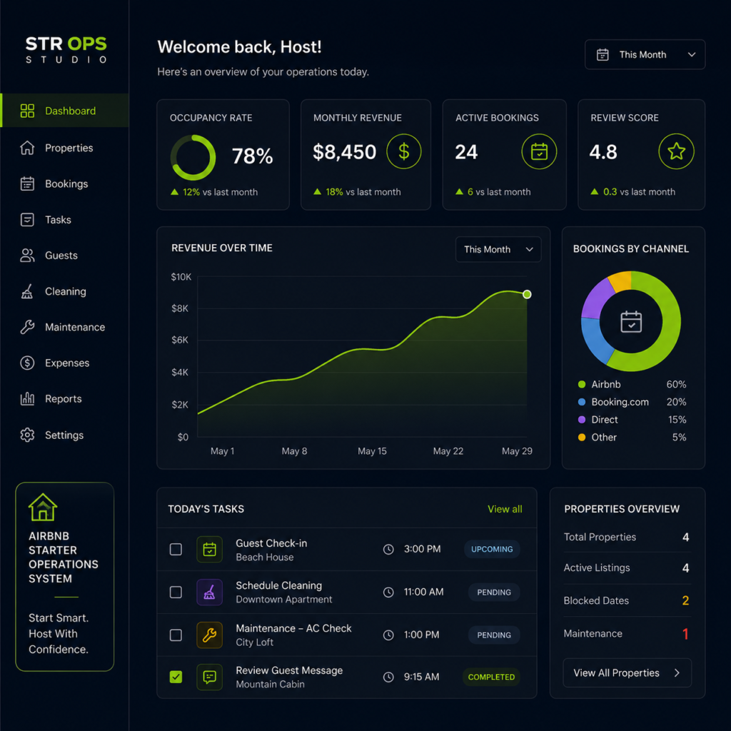 Airbnb Starter Operations System for hosts